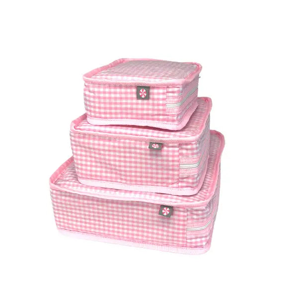 Mint - Pink Gingham Stacking Set