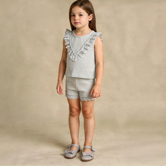 Fog Organic Ruffle Top and Short Set