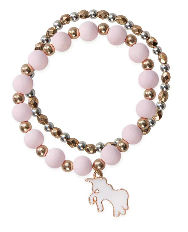 Unicorn Dreams Bracelet Set by Great Pretenders featuring colorful, whimsical unicorn-themed bracelets for kids.