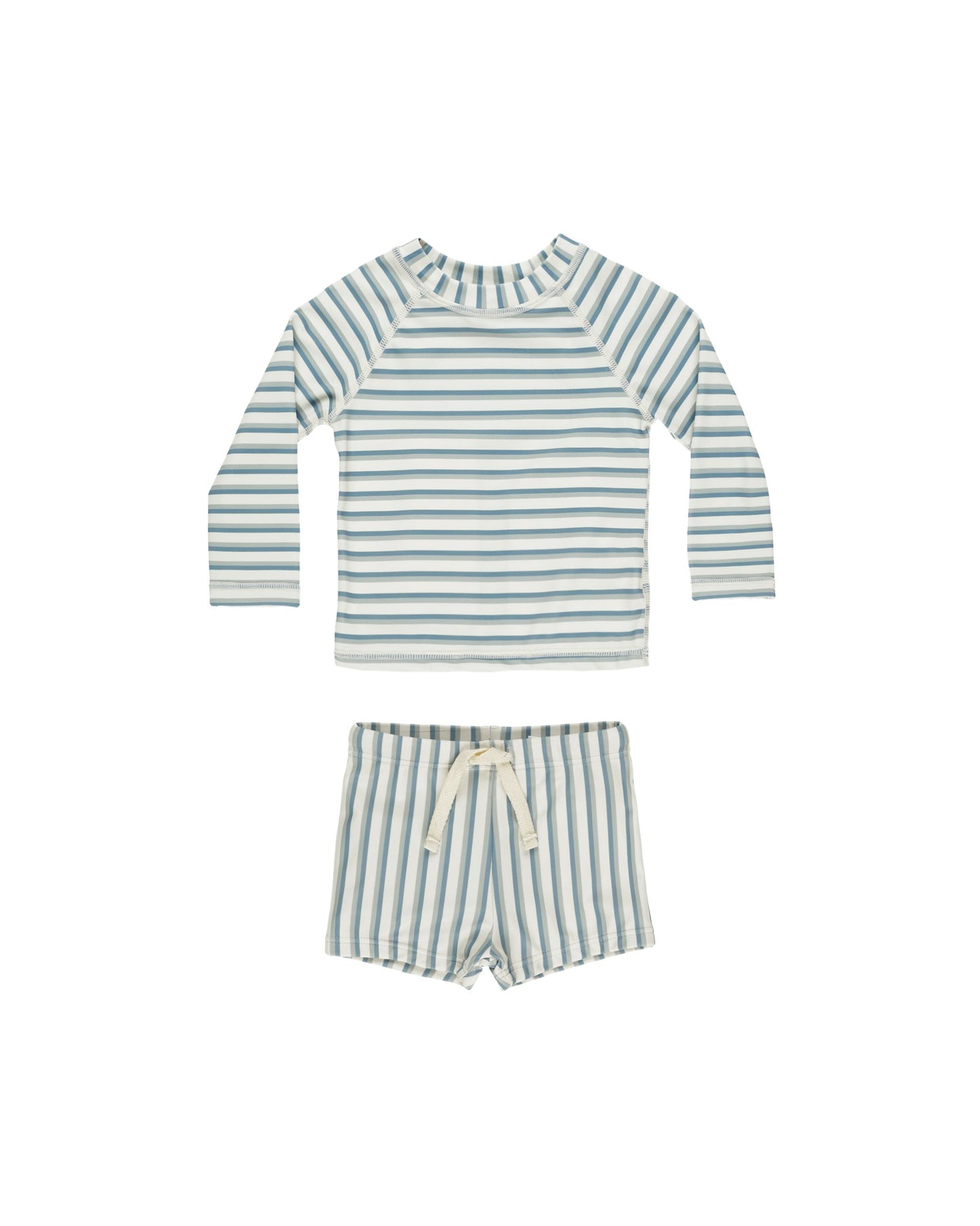 Rylee & Cru - Seafoam Stripe Rashguard Boy Set