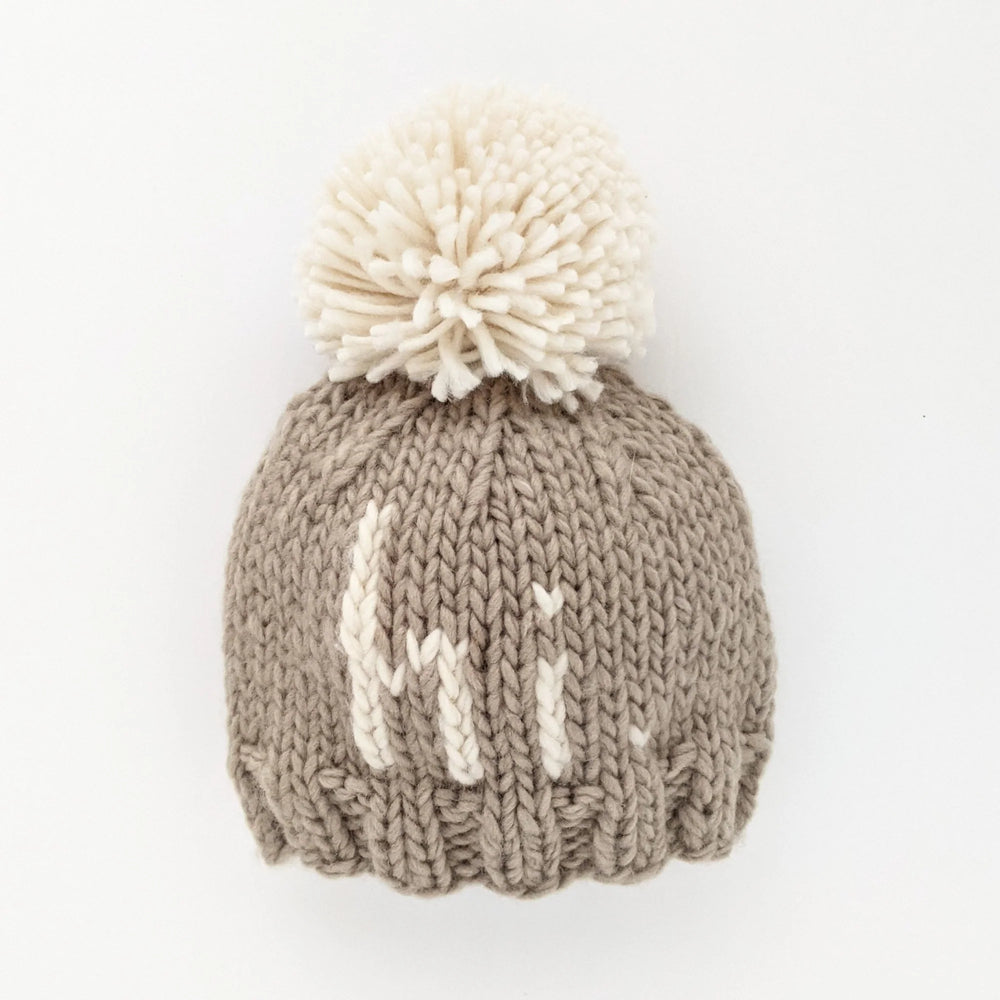 Huggalugs - Hi. Pebble Brown Hand Knit Beanie Hat