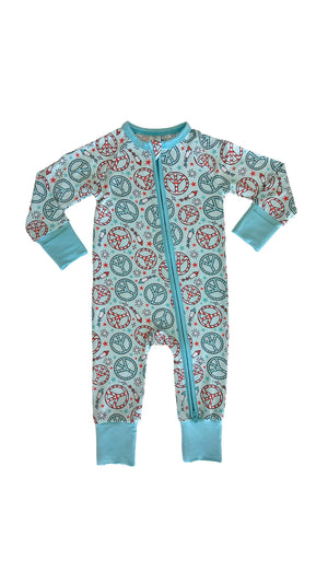 
            
                Load image into Gallery viewer, In My Jammers - Blue Fourth of July Zipper Romper
            
        