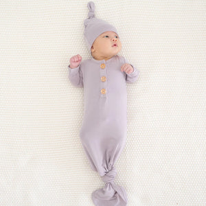 Kyte Baby - Knotted Gown with Hat Set in Wisteria