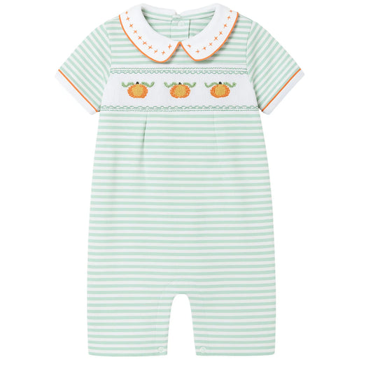 Lil' Pumpkin Classics Celery Smocked Short Playsuit