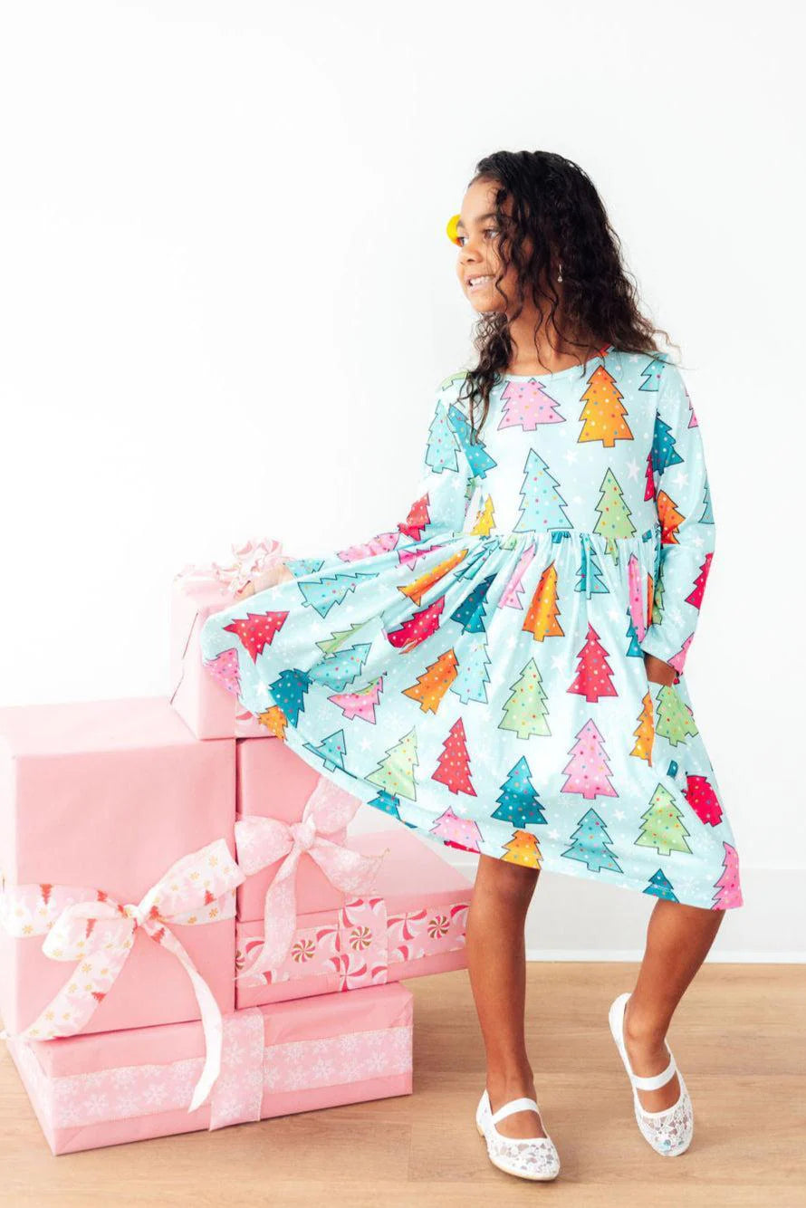 Mila & Rose - Oh Christmas Tree L/S Pocket Twirl Dress