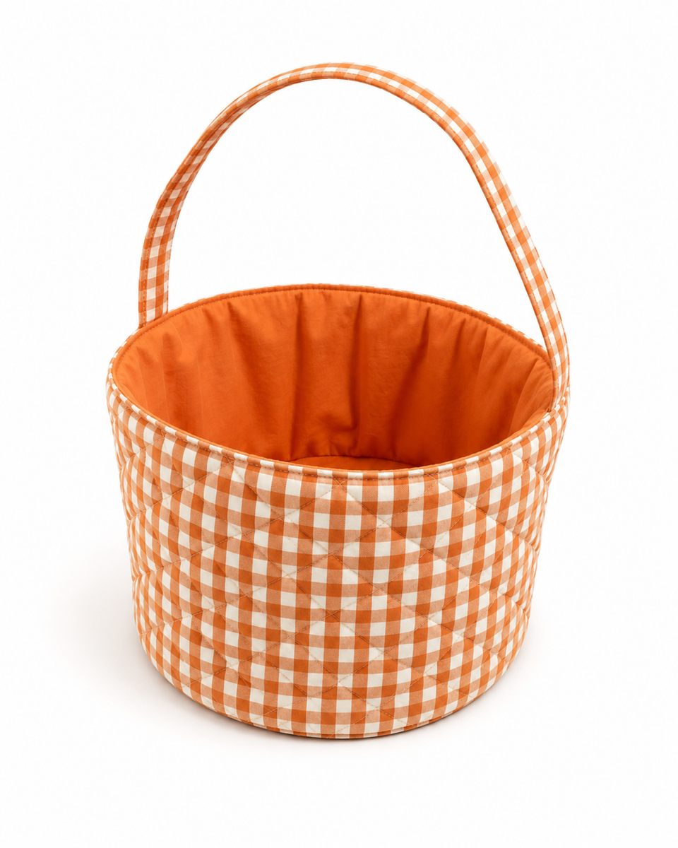 Orange Gingham Basket