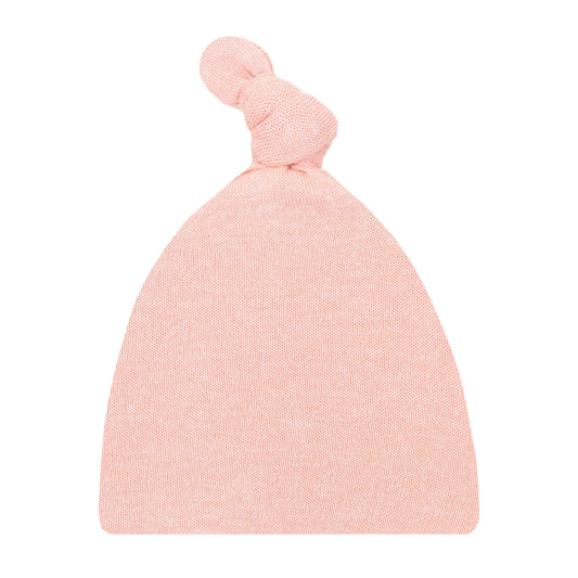 Pink plush knit top hat from Lou Lou & Co with soft, cozy texture and stylish design.