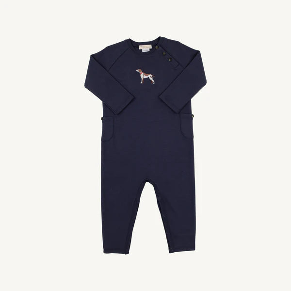Nantucket Navy Dog Rayburn Romper - Pima