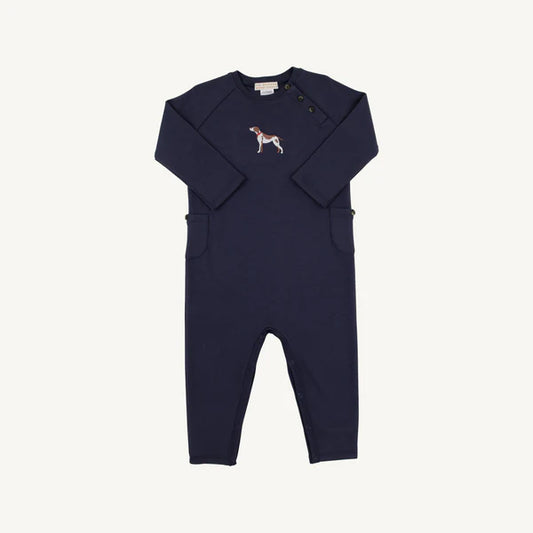 Nantucket Navy Dog Rayburn Romper - Pima