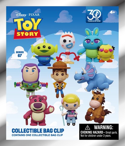 Toy Story 3D Bagclip Blindbag featuring character from Toy Story, made by Thin Air Brands, with colorful plastic design.