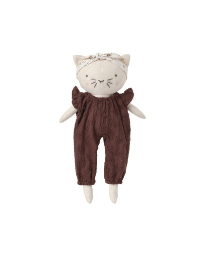 Rylee + Cru Lucy the Cat plush toy with soft gray fur and embroidered facial features