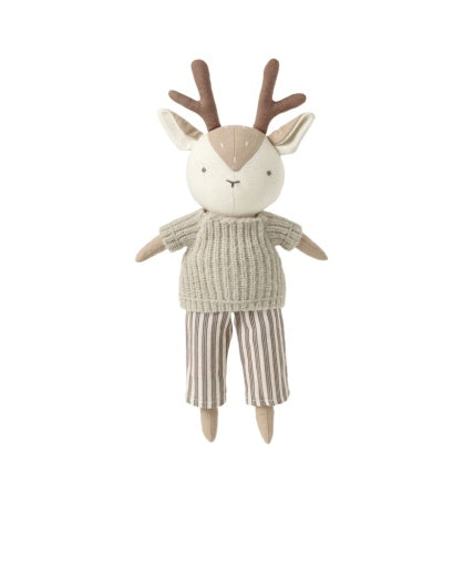 Rylee + Cru Elliot the Deer plush toy with soft brown fur and antler details