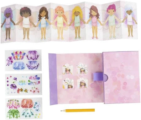 Mini transfer sheet featuring flower fairy designs by Tiger Tribe, perfect for craft projects and creative DIY activities.
