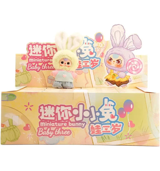 Mini Tiny Rabbit Plush from Baby Three in a blind box, soft, cuddly toy with adorable rabbit design, perfect for collectible plush fans.