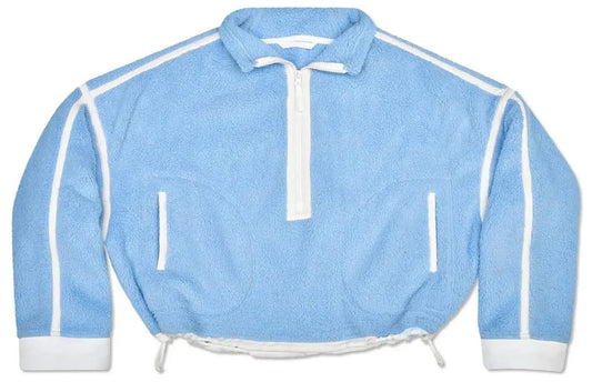 1/2 Zip Blue & White Sherpa Pullover