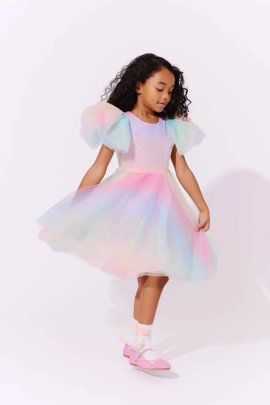 Sparkle ombre tulle dress by Lola and The Boys featuring shimmering fabric and layered tulle for a stylish, elegant look.