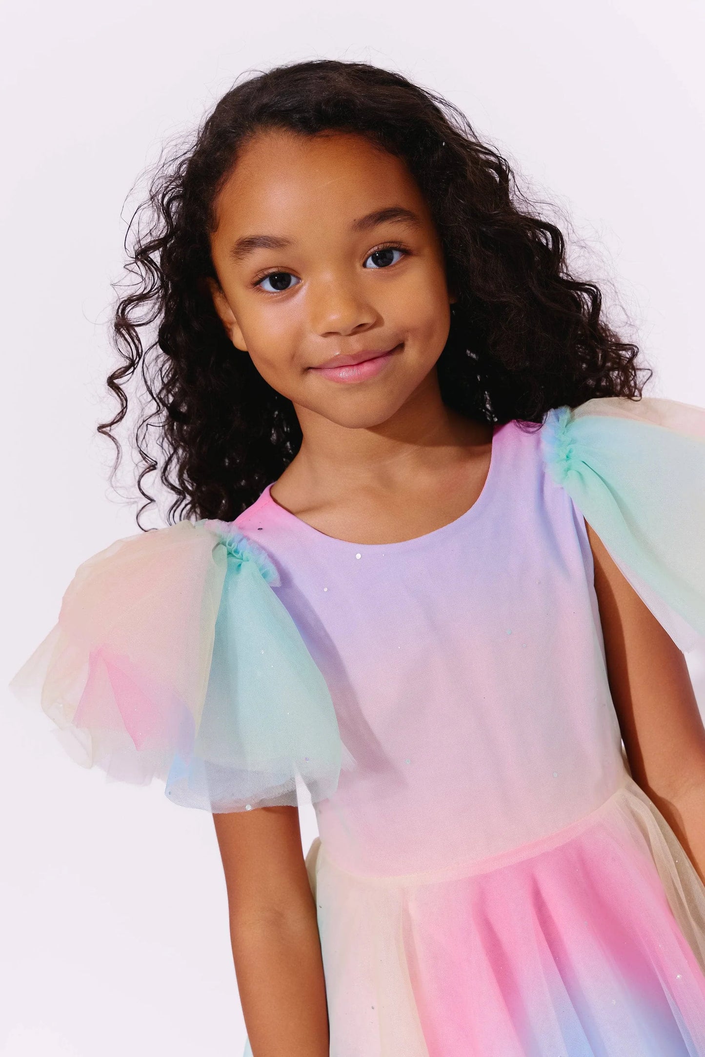 Sparkle ombre tulle dress by Lola and The Boys featuring shimmering fabric and layered tulle for a stylish, elegant look.