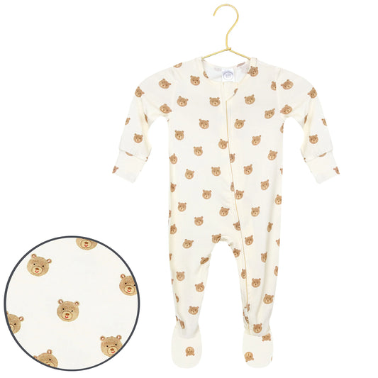 Lou Lou & Co Teddy Zipper Footie featuring soft plush fabric and a cozy design, perfect for babies' comfort and warmth.
