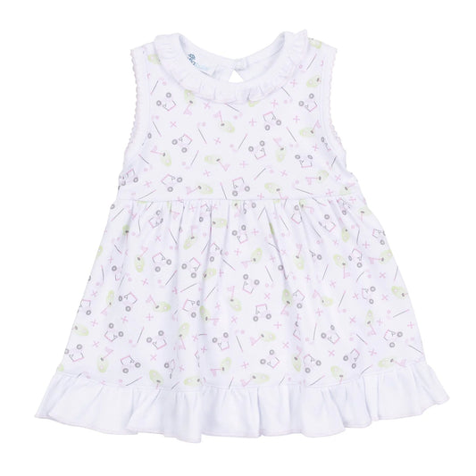 Magnolia Baby - Tiny Tee Time Pink Printed S/less Toddler Dress