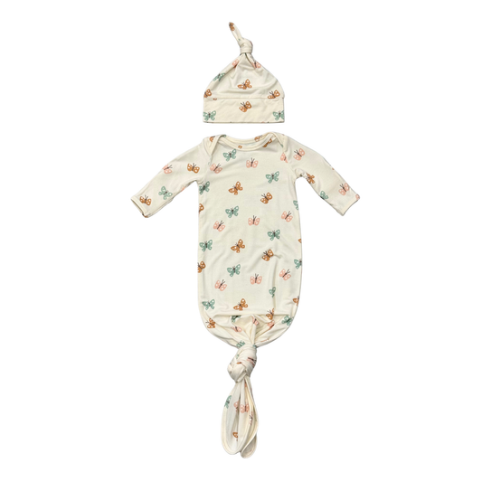Babysprouts Patel Butterflies knotted sleeper set featuring soft fabric with butterfly and knot details for infants.