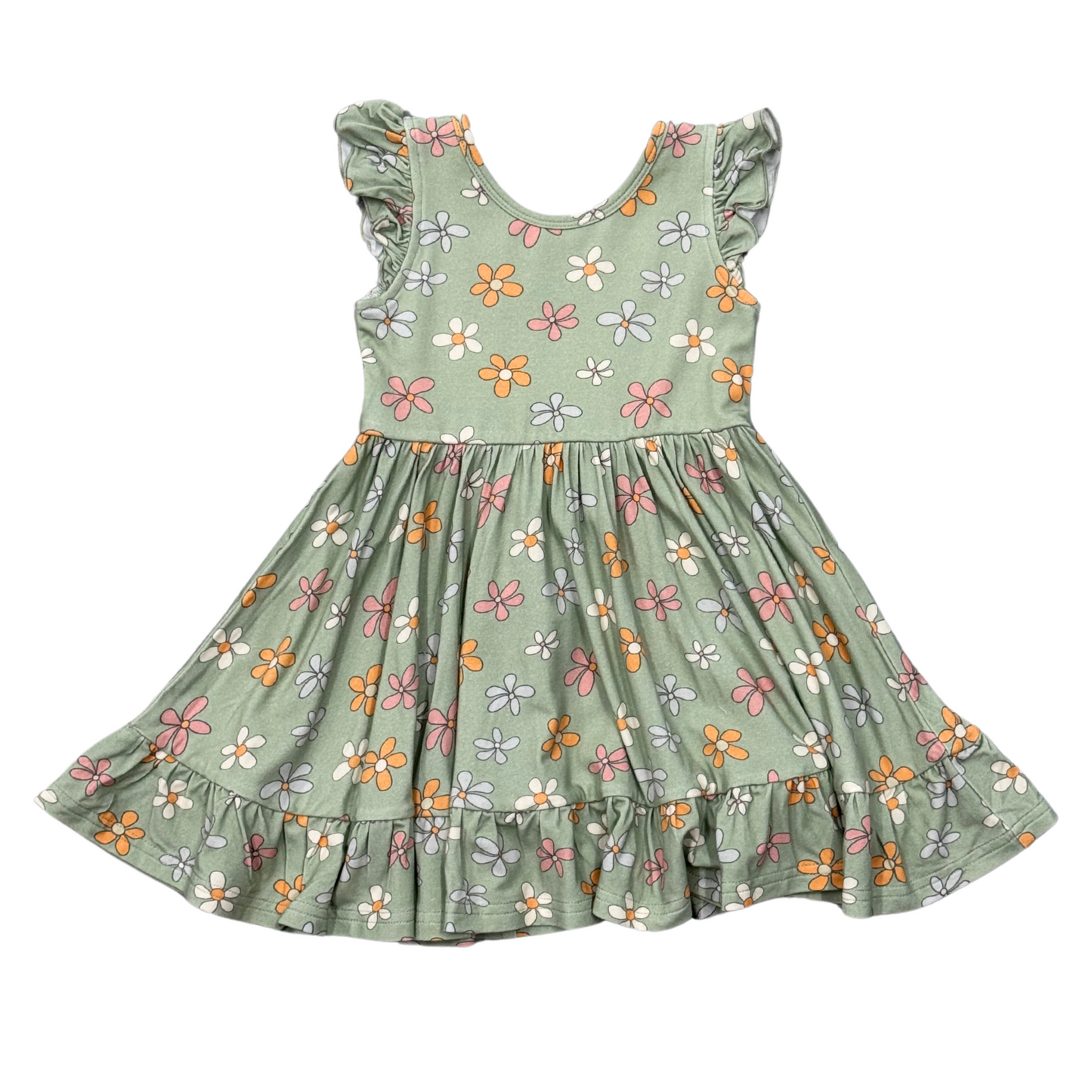Babysprouts sketched daisy girls' sleeveless twirl dress with a playful floral pattern and comfortable fit for young children.