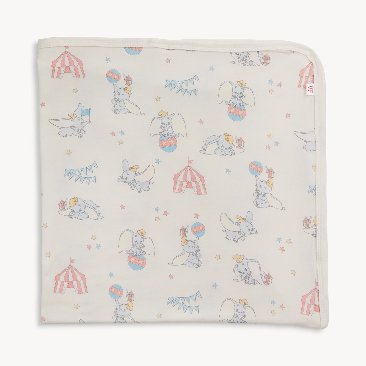 Magnetic Me Dumbo Circus modal blanket featuring colorful Dumbo and circus-themed designs on soft fabric.