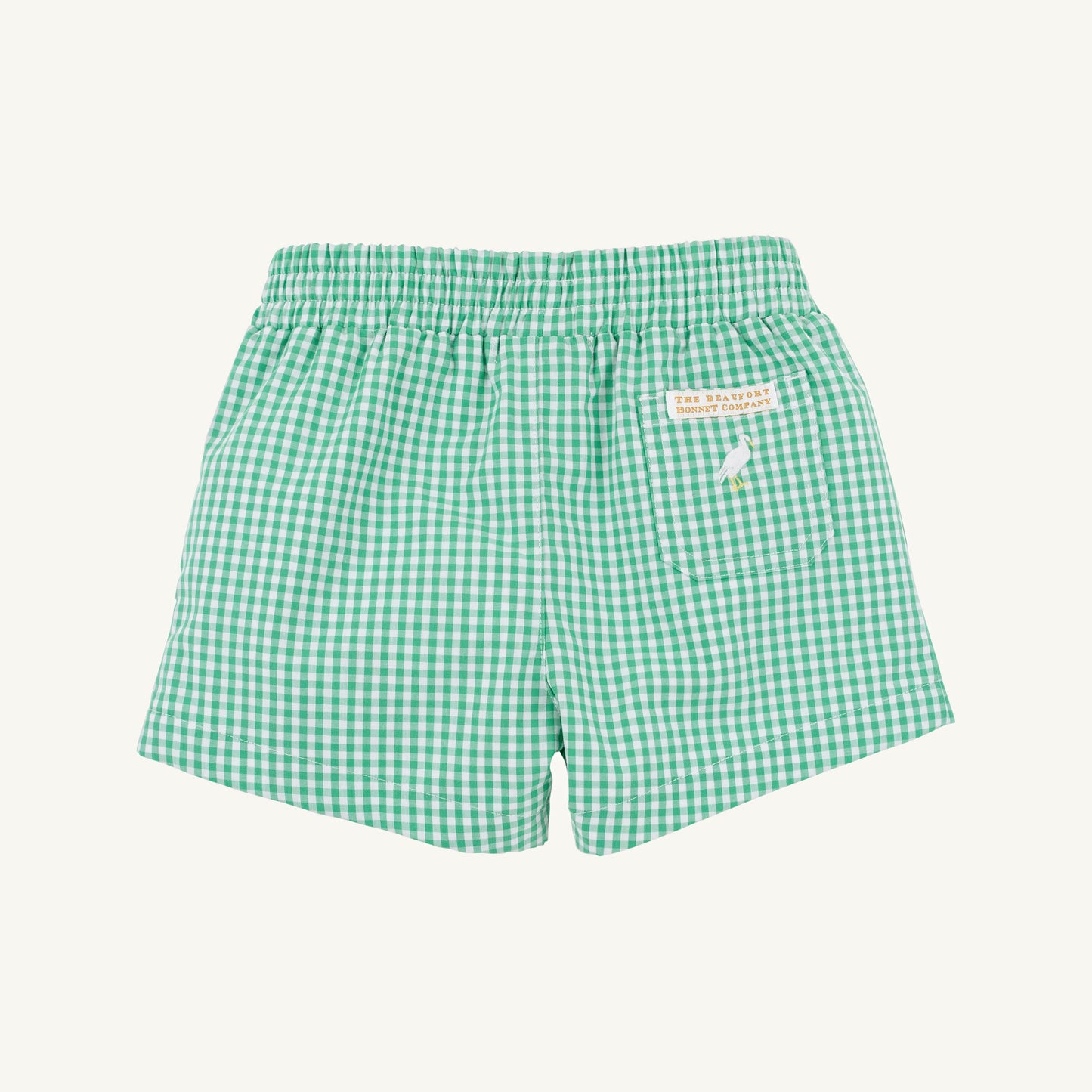 Gibson Island Green Mini Gingham Sheffield Shorts by The Beaufort Bonnet Company, featuring a stylish gingham pattern and tailored fit.