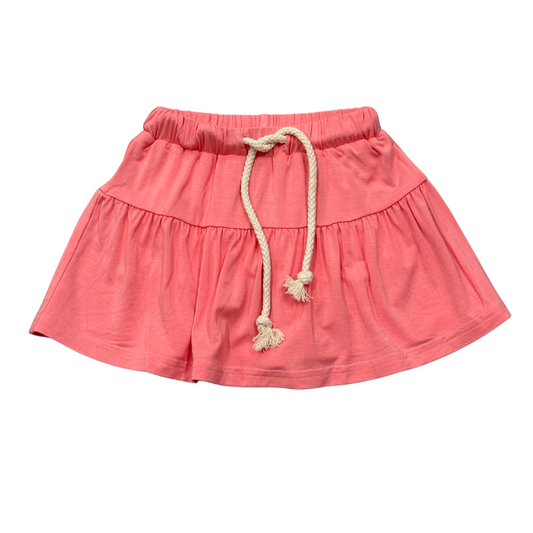 Babysprouts strawberry ice skort with pink and white floral pattern, lightweight and comfortable for girls' active wear.