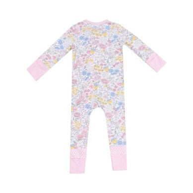 Angel Dear - Viola Floral Zip Romper