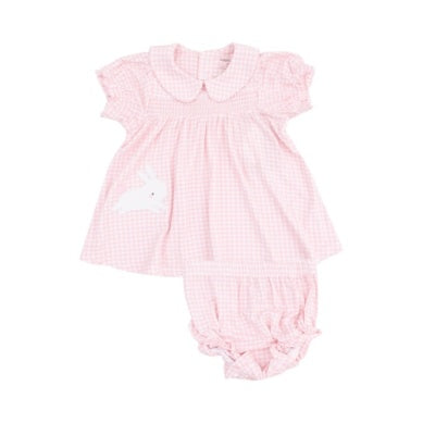 Angel Dear - Mini Pink Gingham Smocked Peter Pan Collar Dress