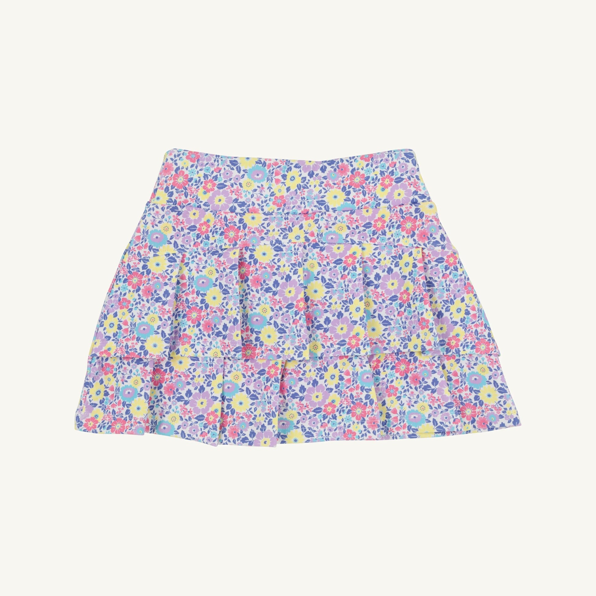 White prepletic Cindy skort from The Beaufort Bonnet Company featuring Briar Patch Petals design, perfect for stylish kids' outfits.