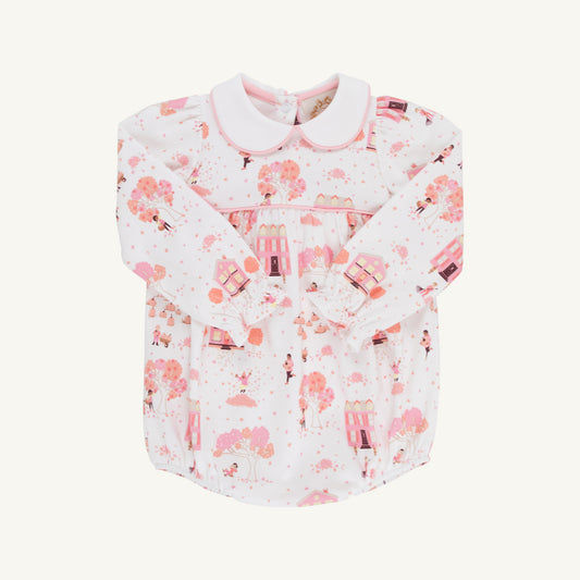 Pink long sleeve Britt Bubble by The Beaufort Bonnet Company featuring fall-themed design on Fincastle Rd.