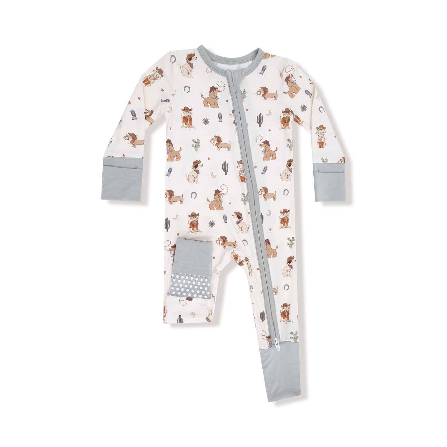 Cowboy Dogs Zip Romper