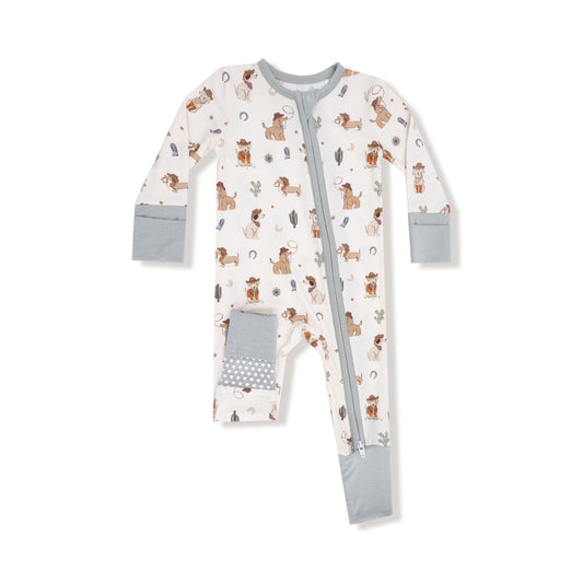 Cowboy Dogs Zip Romper