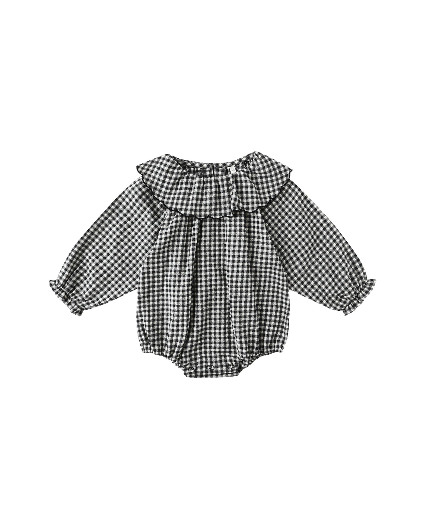 Black Gingham Colette Romper