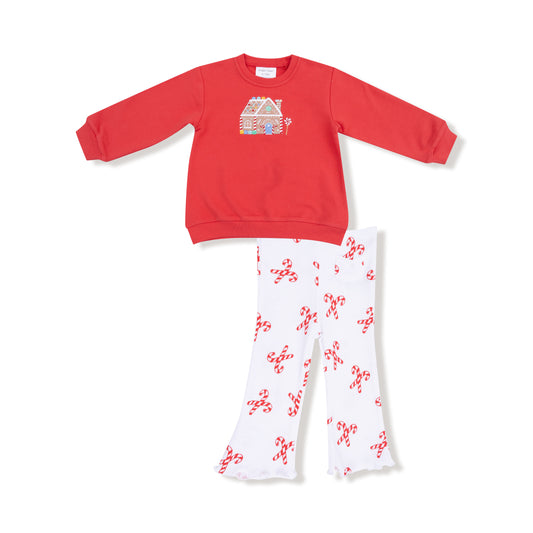 Candy Canes Oversized  Sweatshirt + Flared Pant