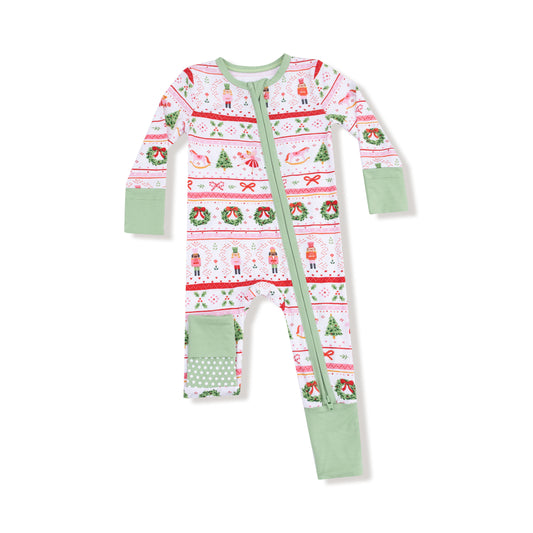 Sugar Plum Fairy Nutcracker Fair Isle Zip Romper