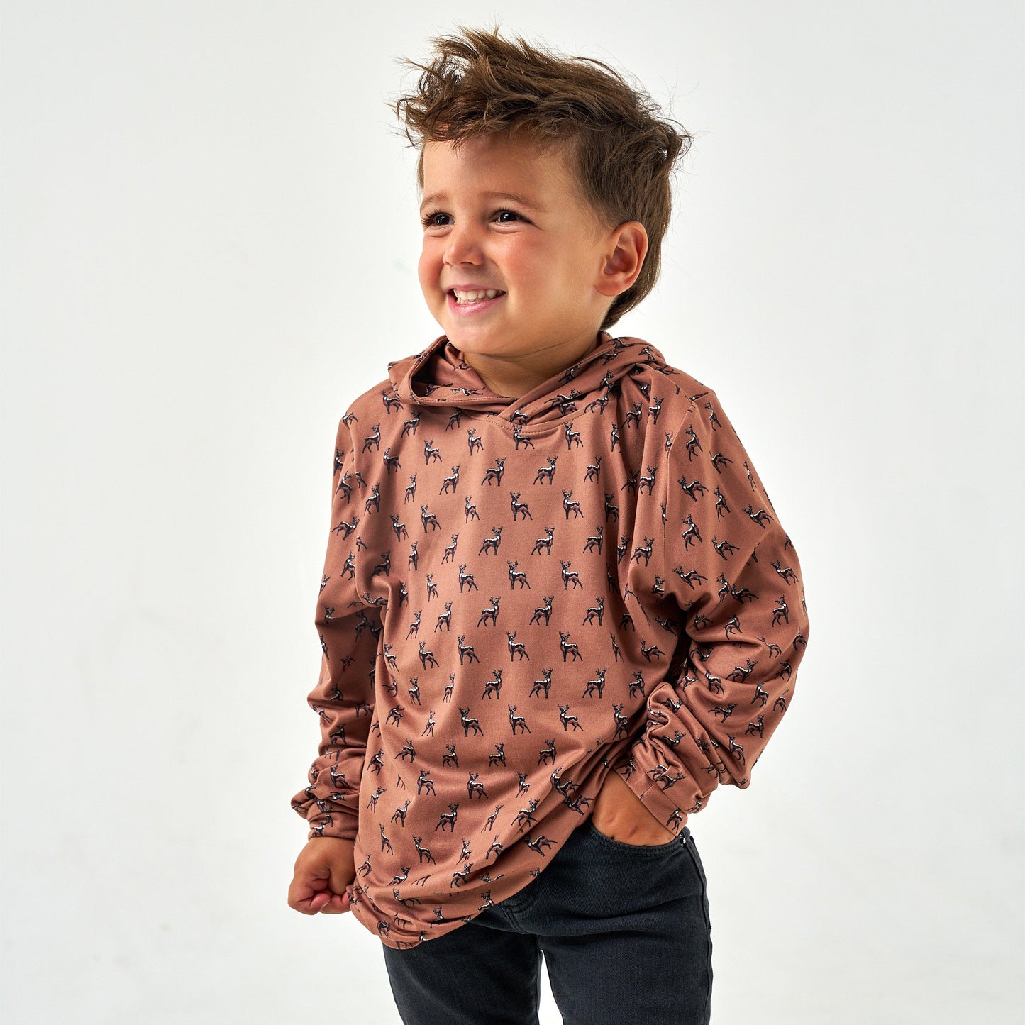 Brown Whitetail Deer Performance Hoodie