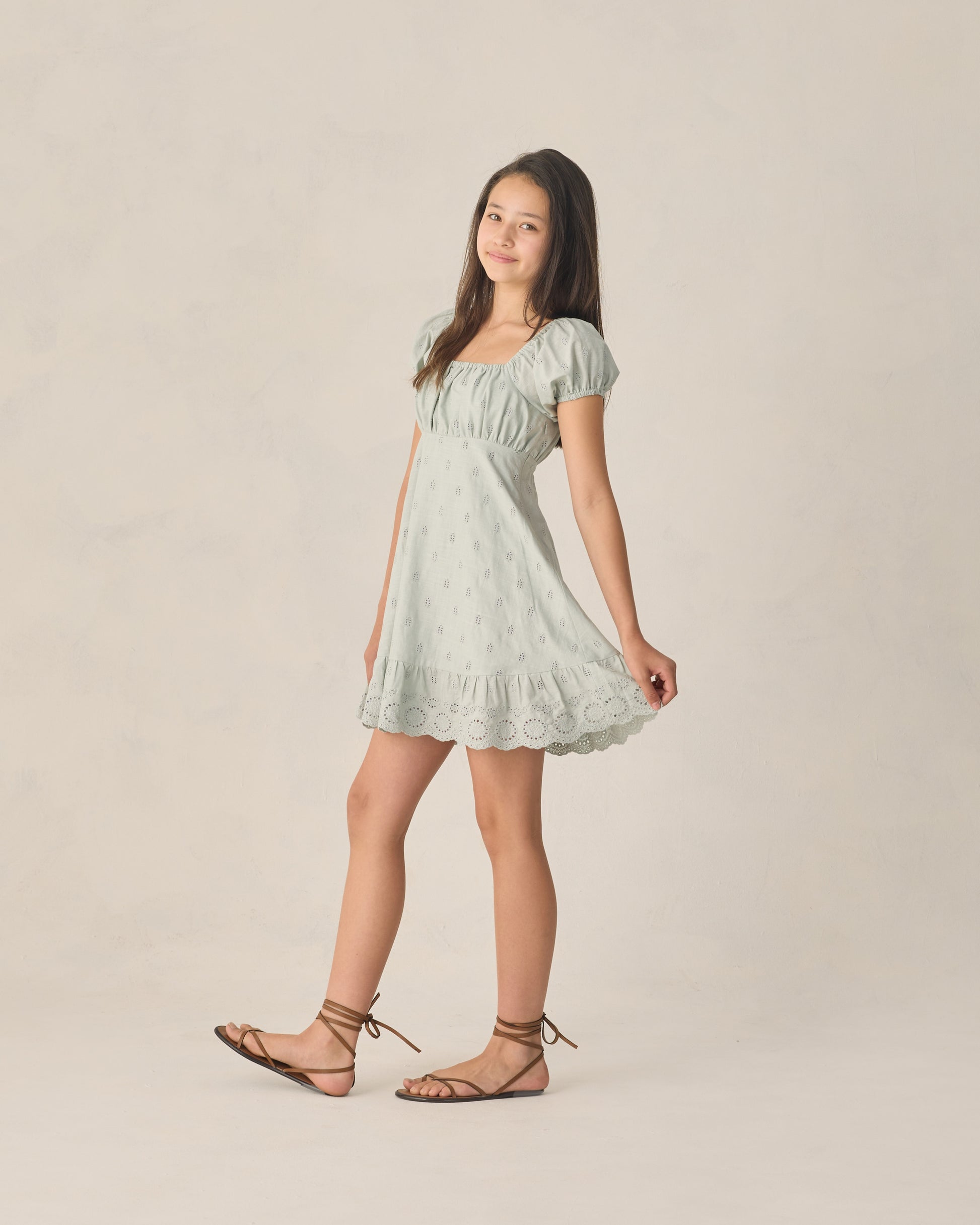 Teen Seafoam Liv Dress by Rylee & Cru featuring a soft seafoam green fabric with a comfortable, stylish fit.