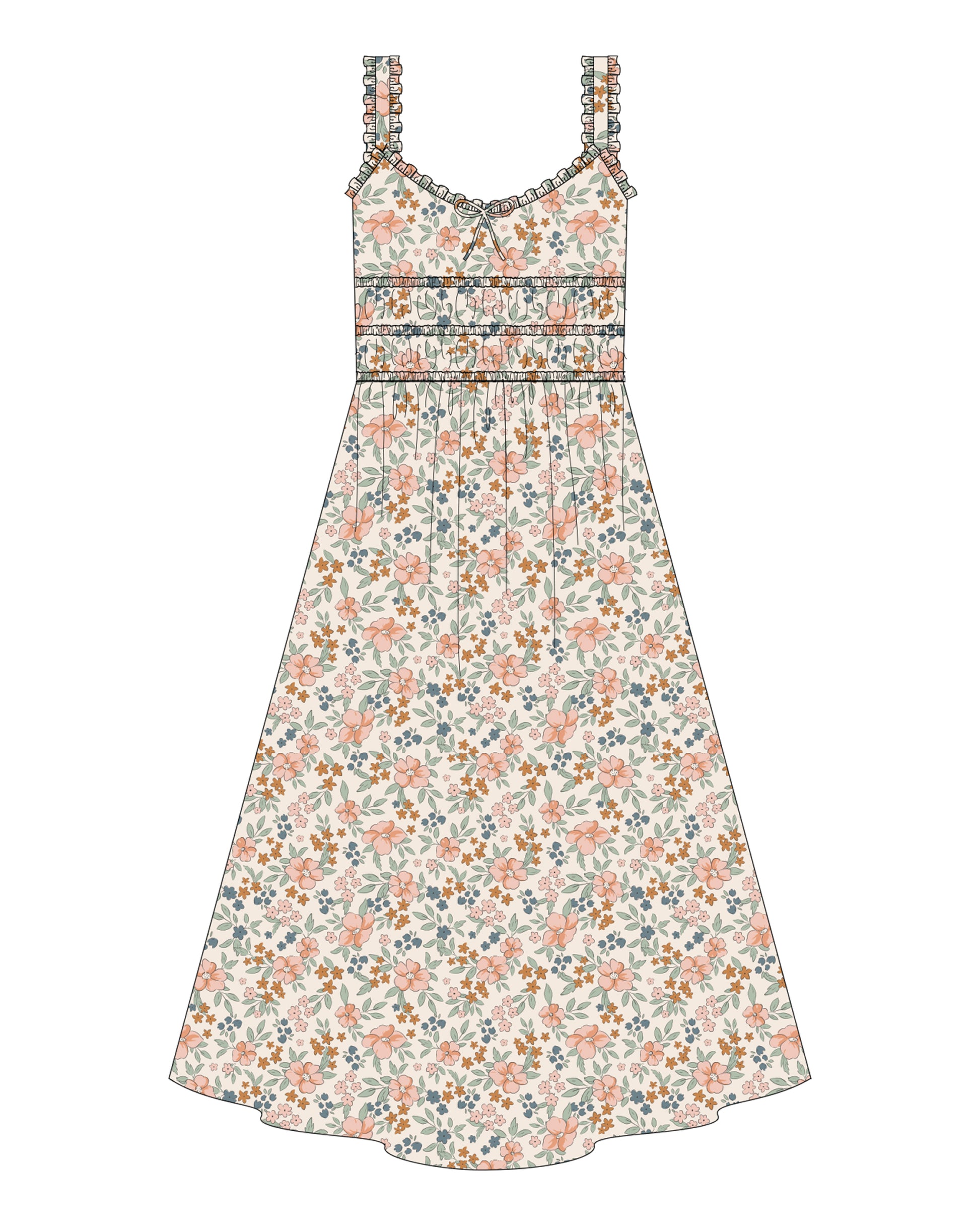 Women's Flower Field Jane Dress by Rylee & Cru featuring a floral print, sleeveless design, and a flowy silhouette.