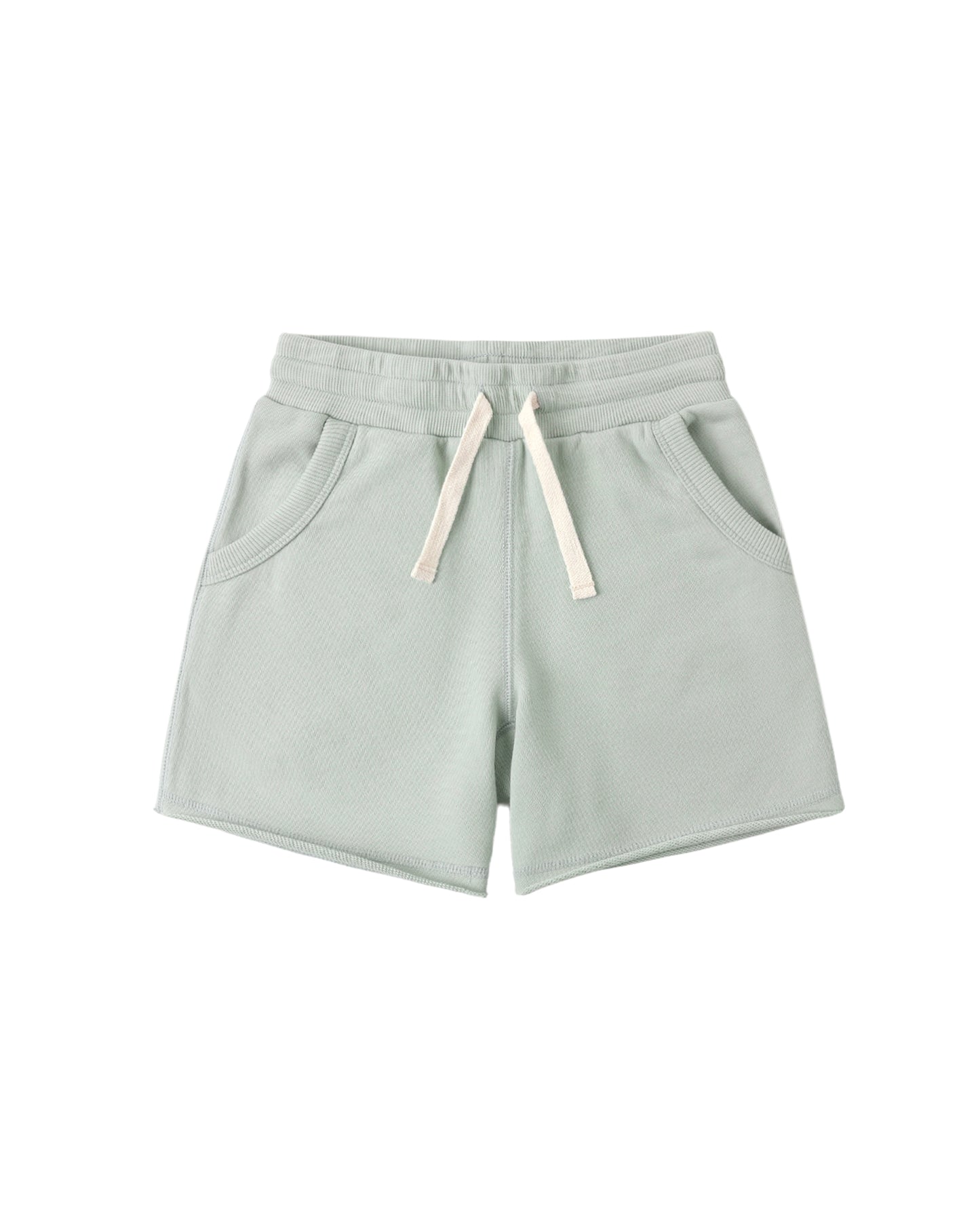 Seafoam Ventura shorts by Rylee & Cru featuring a soft fabric, relaxed fit, and casual style perfect for kids' summer wear.