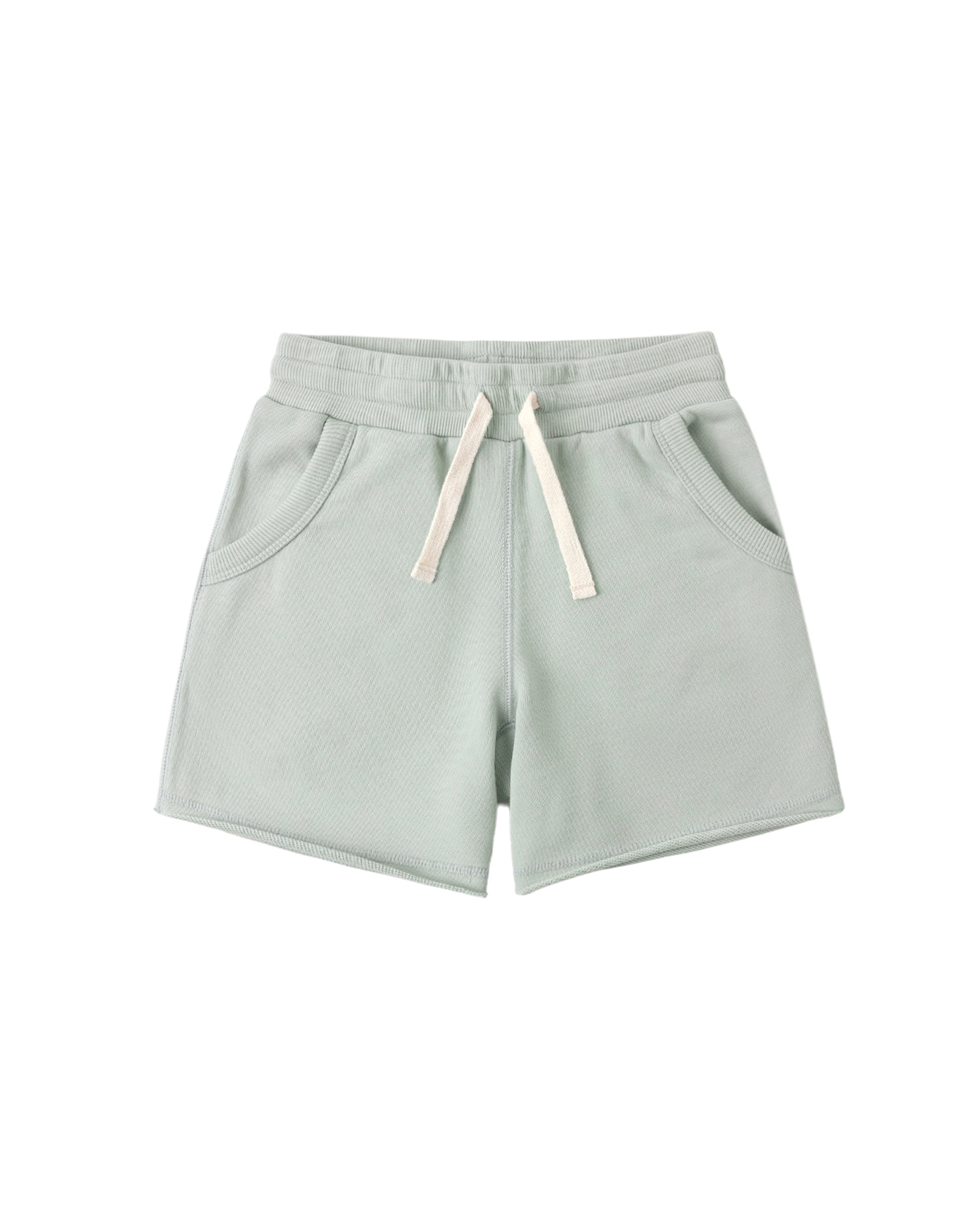 Seafoam Ventura shorts by Rylee & Cru featuring a soft fabric, relaxed fit, and casual style perfect for kids' summer wear.