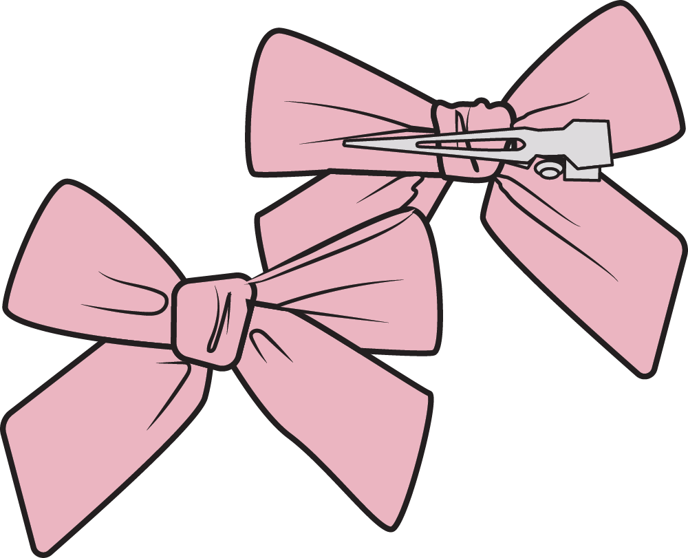 Solid Romance Rose 2 Pack Bow Clips