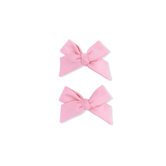 Solid Rose Elegance 2 Pack Bow Clips