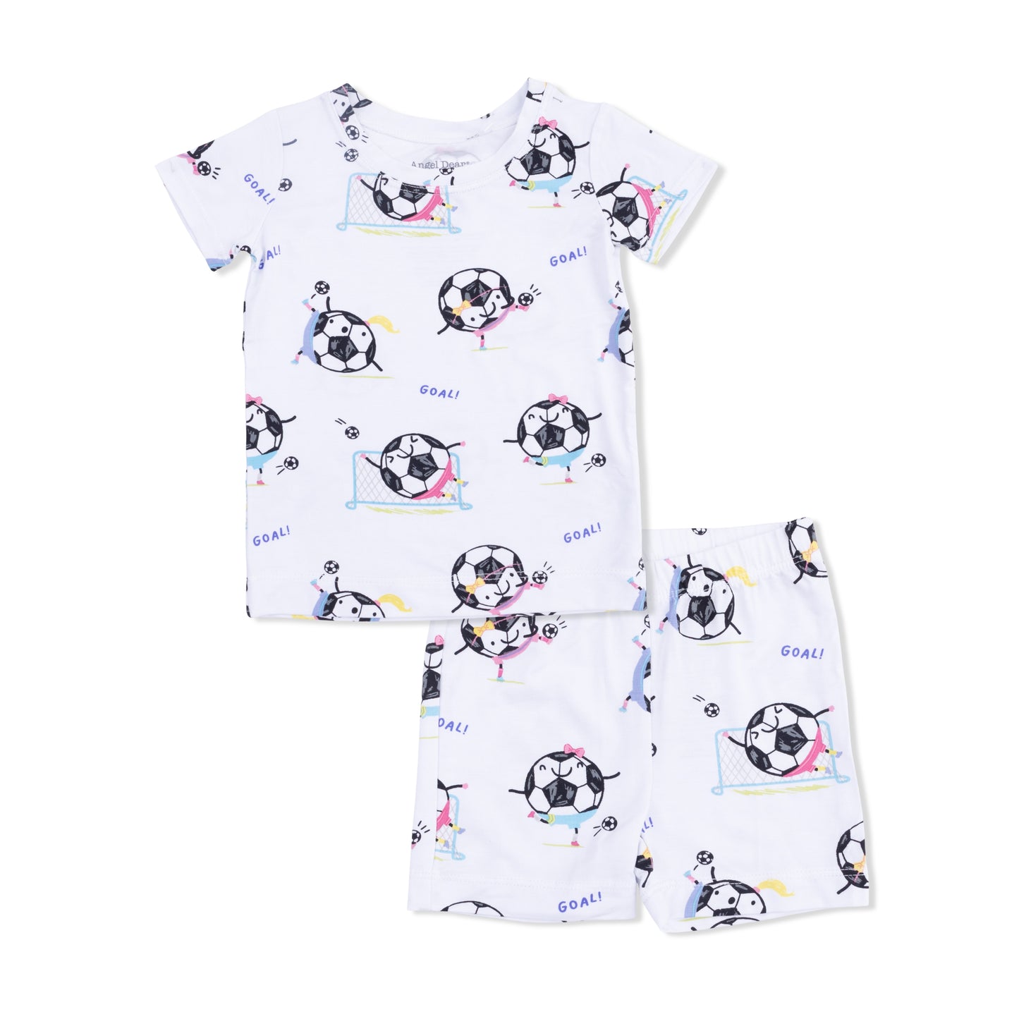 Soccer Balls Playing Soccer Pink Loungewear Short Set
