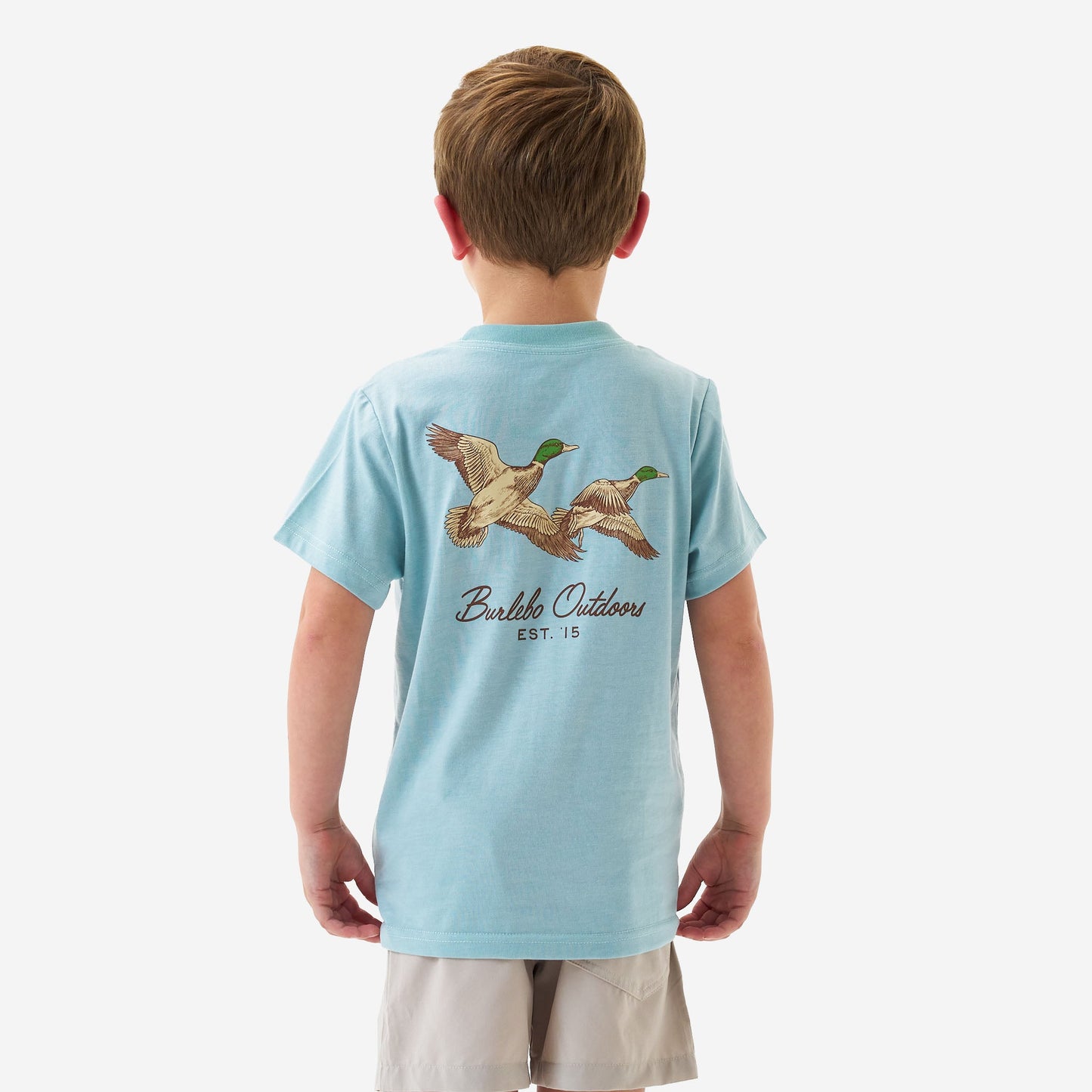 Flying Mallards Heather Sky Blue Youth Tee