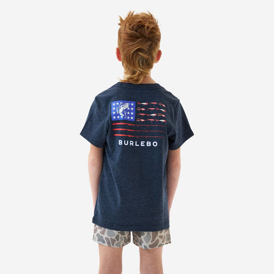 Fishing USA Heather Navy Youth Tee