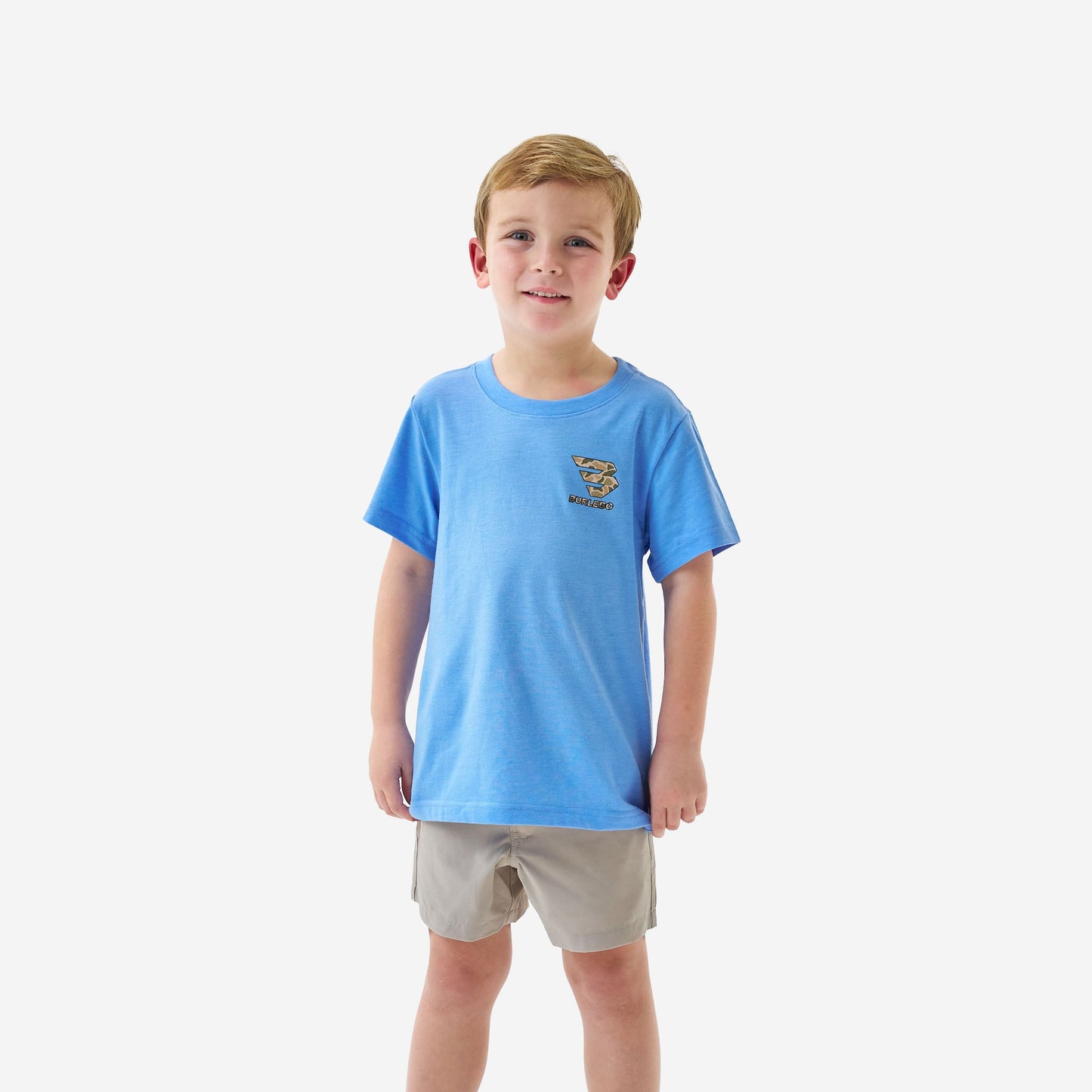 Mallard Camo Dog Heather Periwinkle Youth Tee