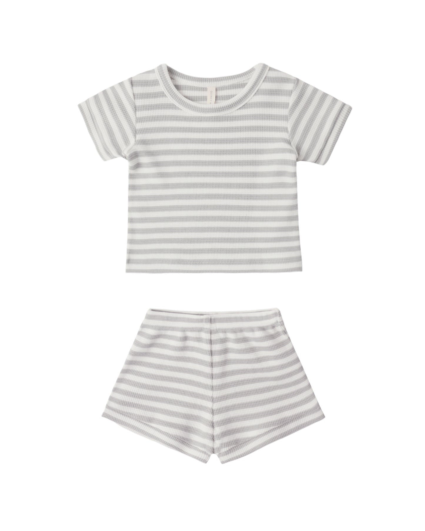 Sage Stripe Waffle Shortie Set