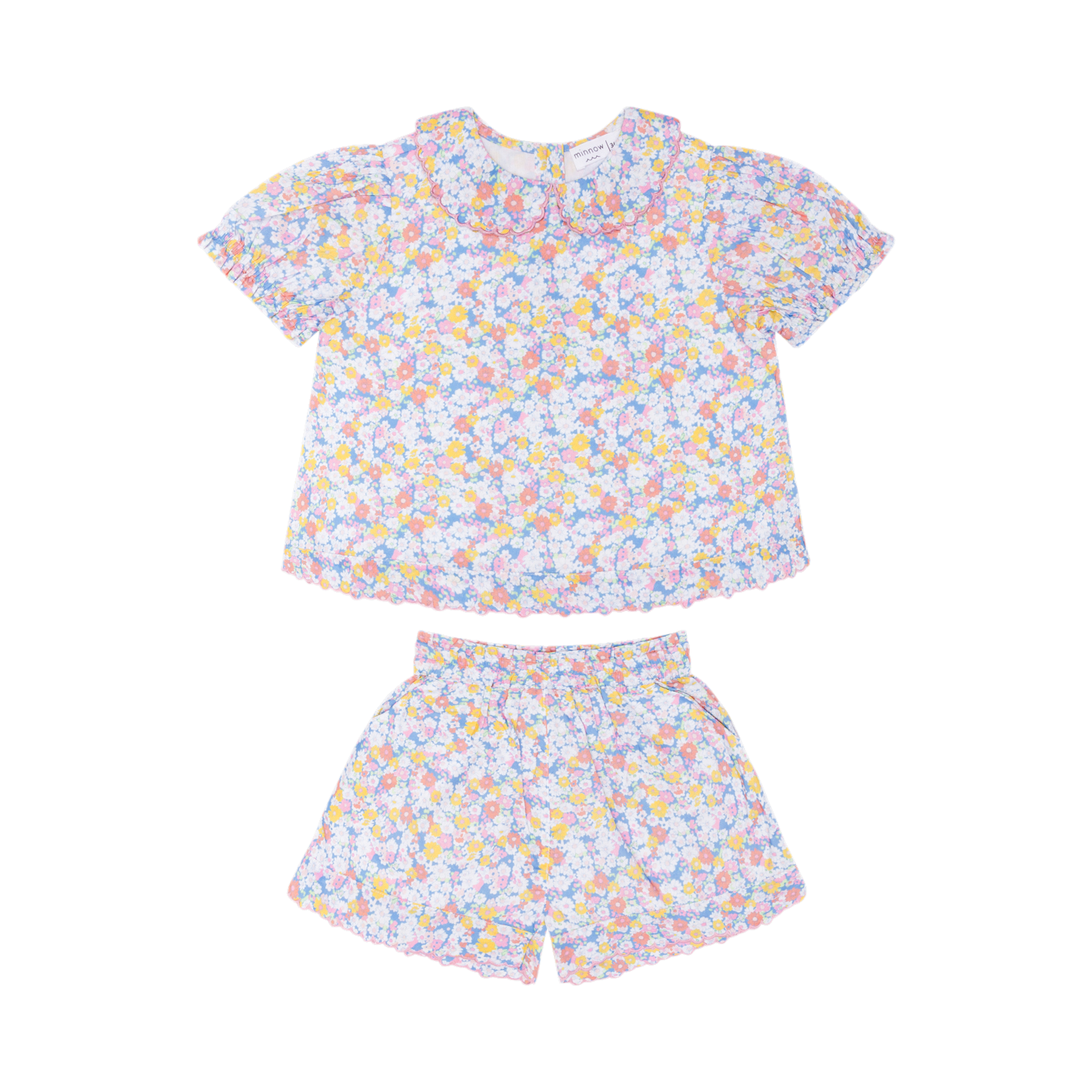 girls jasmine blossom puff sleeve short set